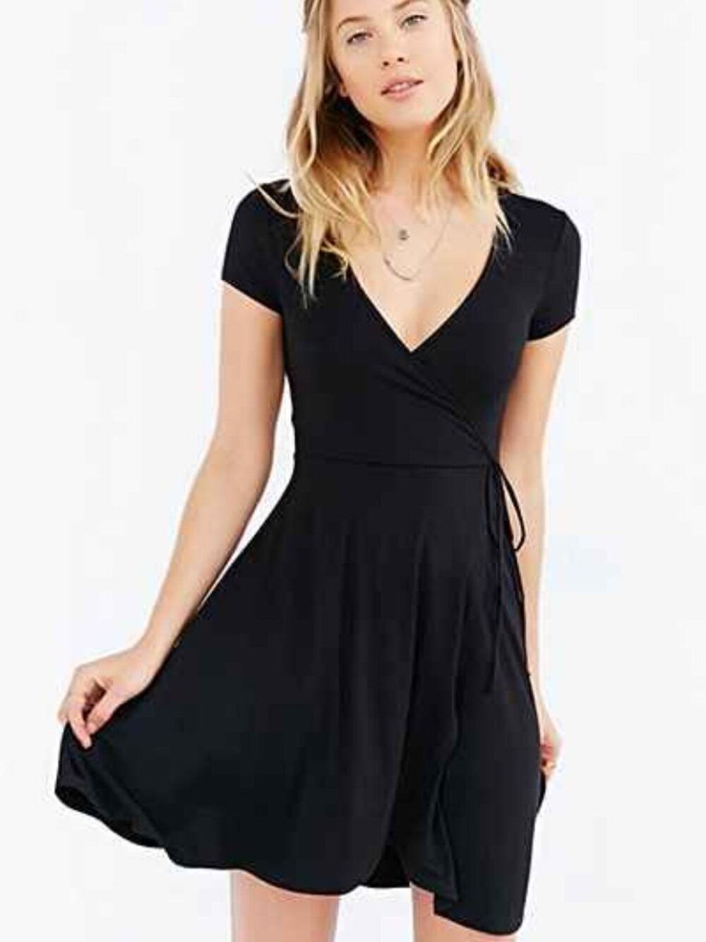Kimchi Blue Ballet Surplice Black Dress by Urban Outfitters | Small